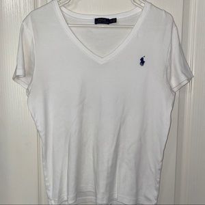 White Ralph Lauren V-Neck Shirt